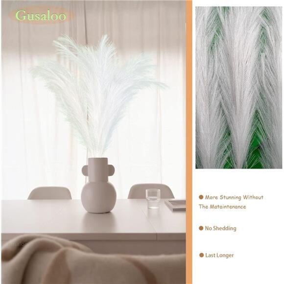 Artificial Faux Pampas Grass Large, 47"/120cm Bundle of 3 Fake Artificial Pampas - Picture 3 of 7